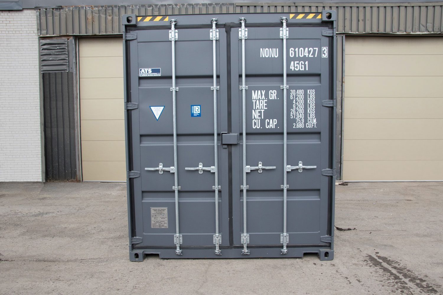 10-Fuß-High-Cube-Seecontainer, neuwertig.