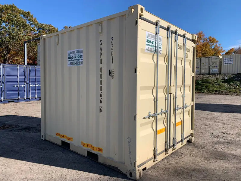 Semi-neuer See-/Lagercontainer, 3 m x 2,4 m x 2,6 m hoch – wind- und wasserdicht – BEIGE
