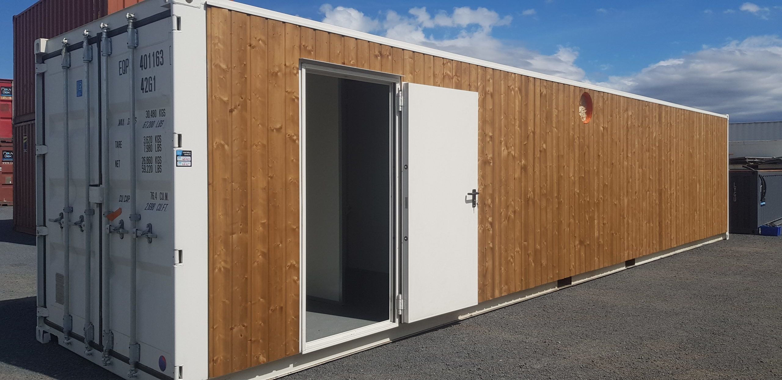 40-Fuß-Holzbarcontainer