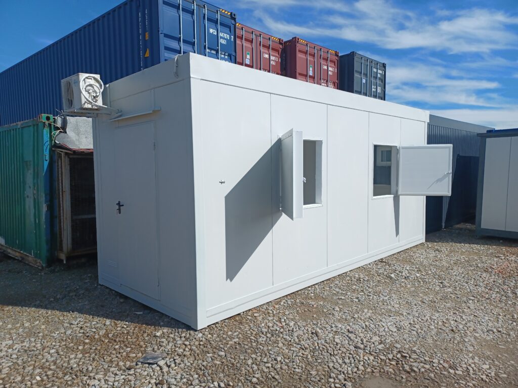 Container für Lebensmittelverkauf / Kasse / Verkauf / Sicherheit - Zwei Verkaufsschalter, Klimaanlage, 2,5 x 6