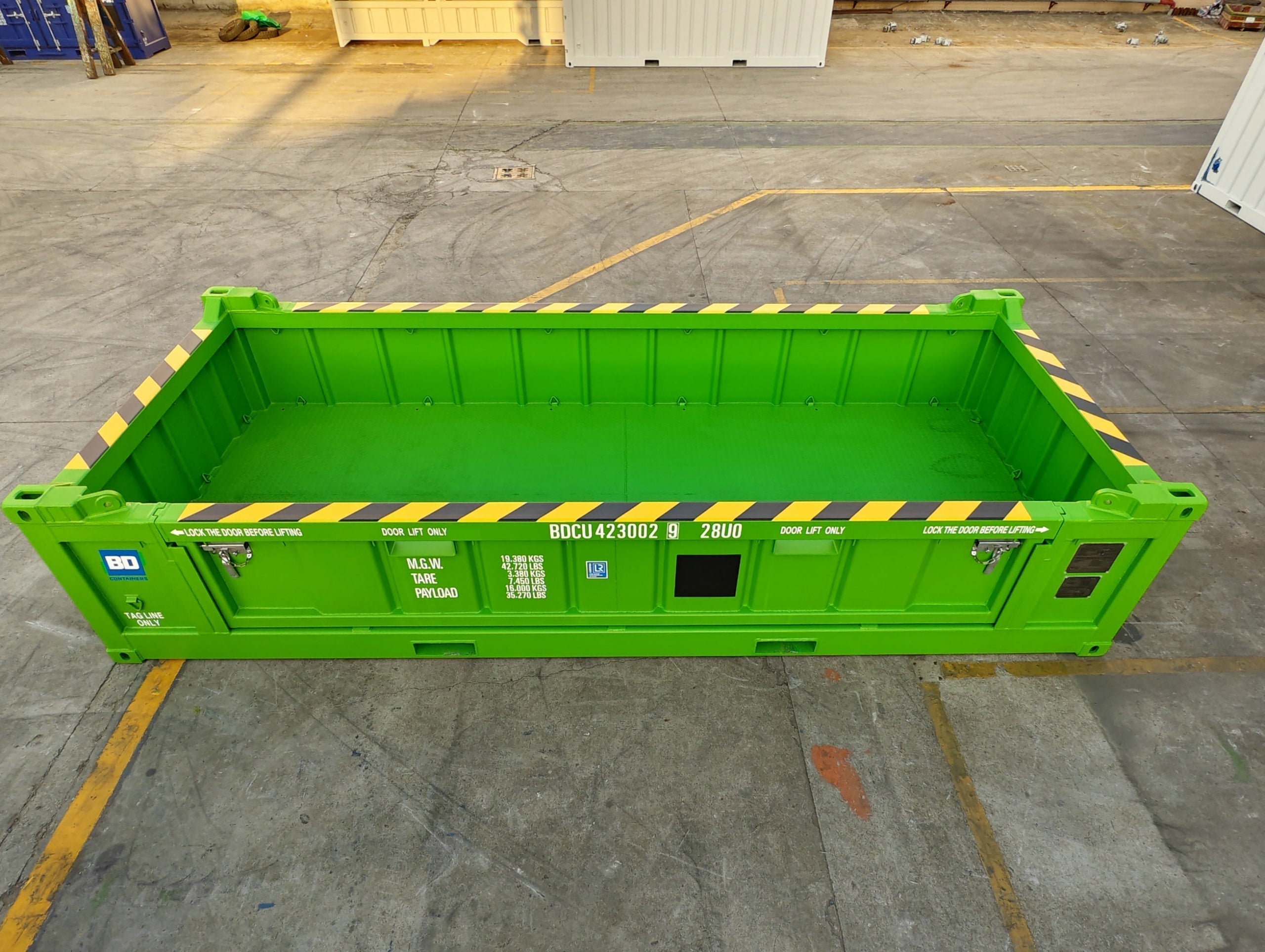20-FUẞ-SEEWÜRFEL-CONTAINER MIT DNV 2.7-1 ZERTIFIZIERUNG UND HALBHOHEM OFFENEM DACH