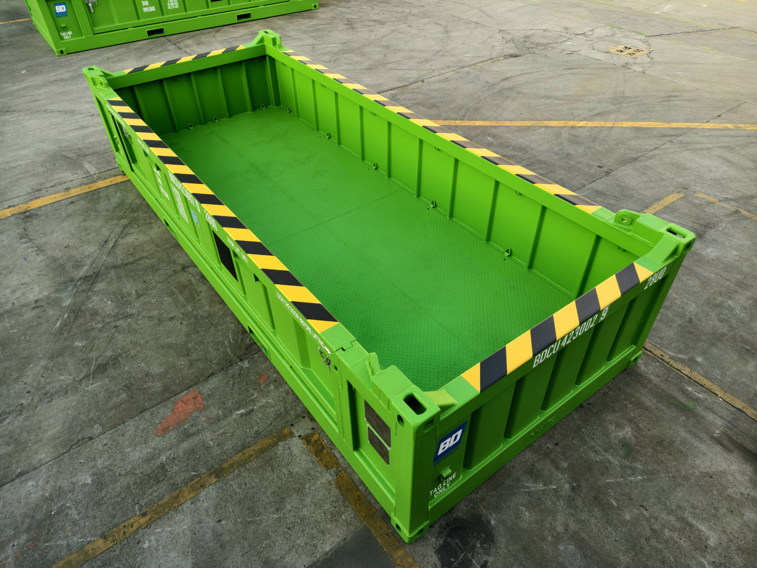 20-FUẞ-SEEWÜRFEL-CONTAINER MIT DNV 2.7-1 ZERTIFIZIERUNG UND HALBHOHEM OFFENEM DACH