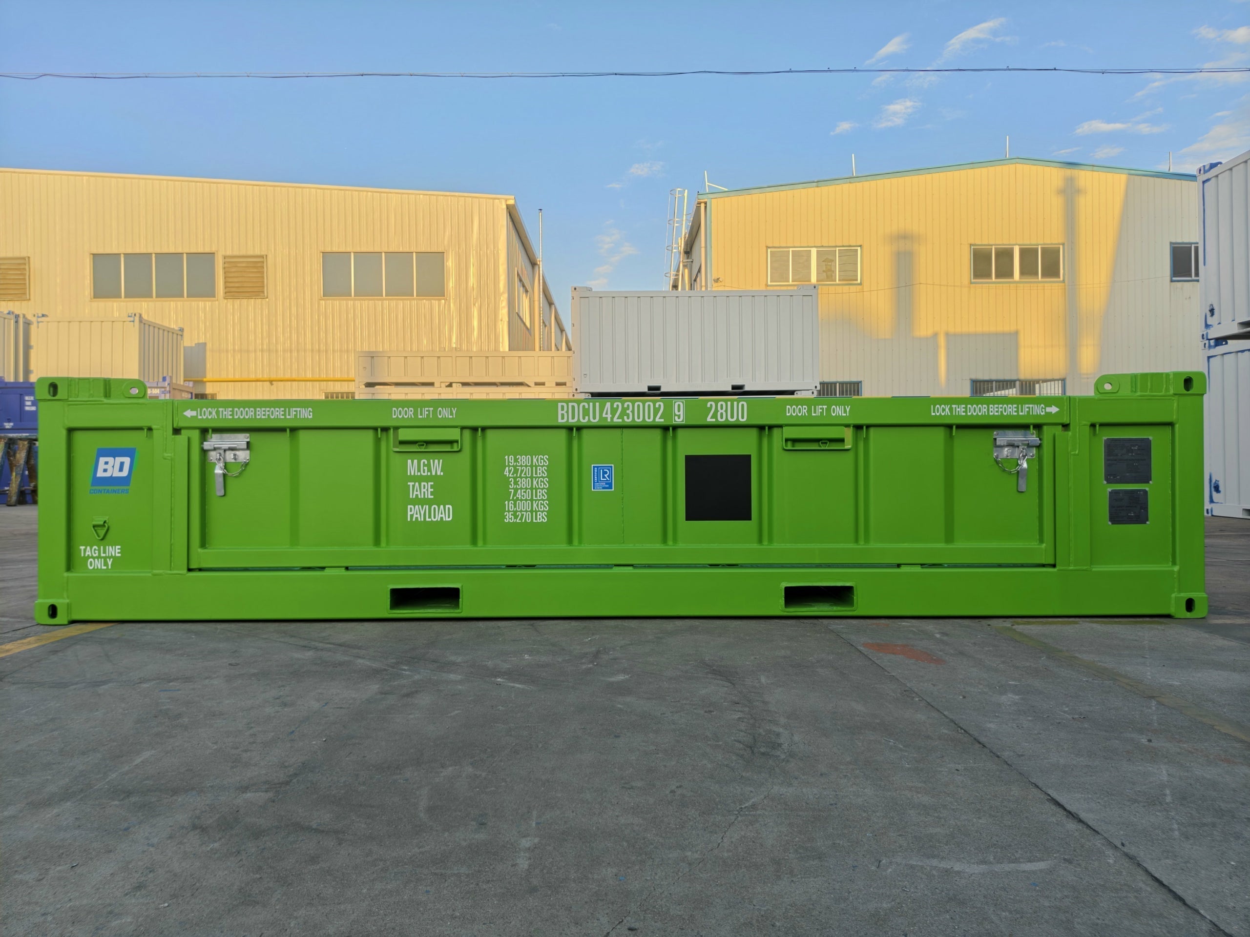 20-FUẞ-SEEWÜRFEL-CONTAINER MIT DNV 2.7-1 ZERTIFIZIERUNG UND HALBHOHEM OFFENEM DACH