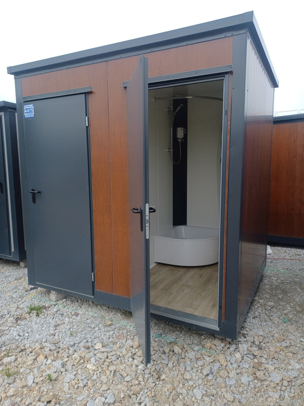 Doppel-Sanitärkabine mit 2 Abteilen – WC und Dusche 246x197x245