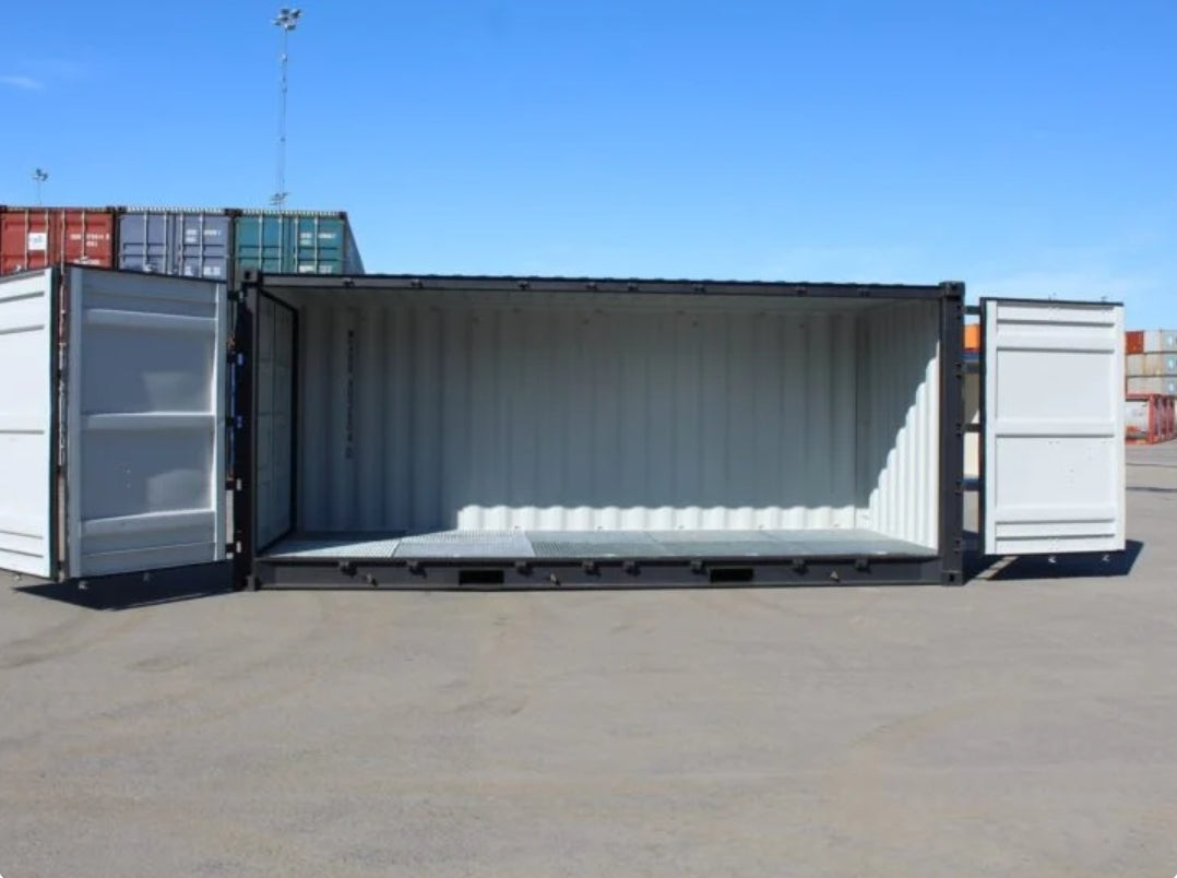 20-Fuß-Container für gefährliche Abfälle mit Seitenöffnung.