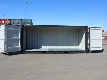 20-Fuß-Container für gefährliche Abfälle mit Seitenöffnung.