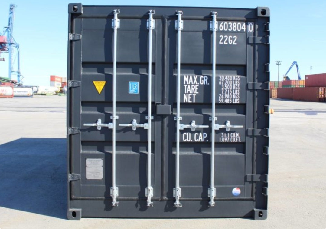 20-Fuß-Container für gefährliche Abfälle mit Seitenöffnung.