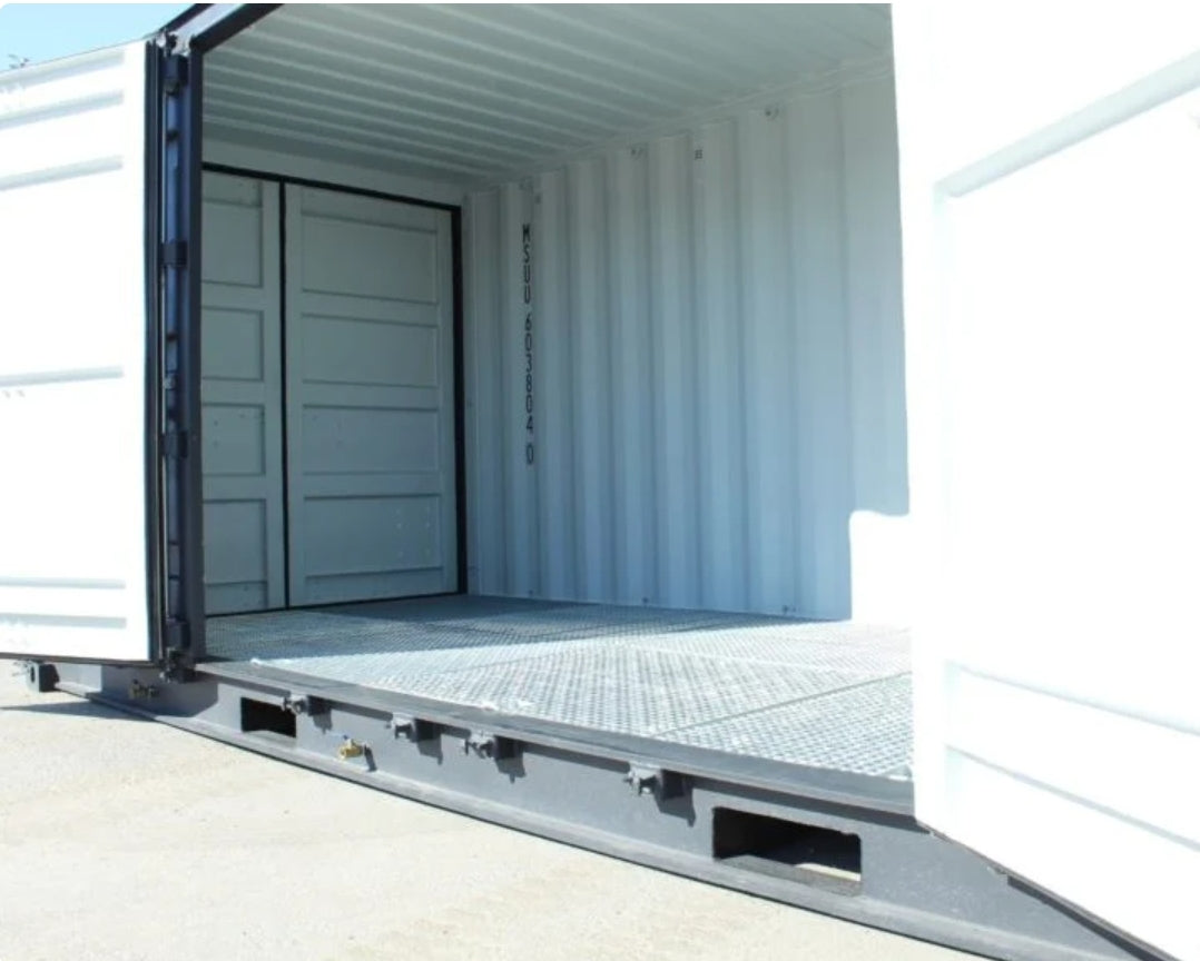20-Fuß-Container für gefährliche Abfälle mit Seitenöffnung.