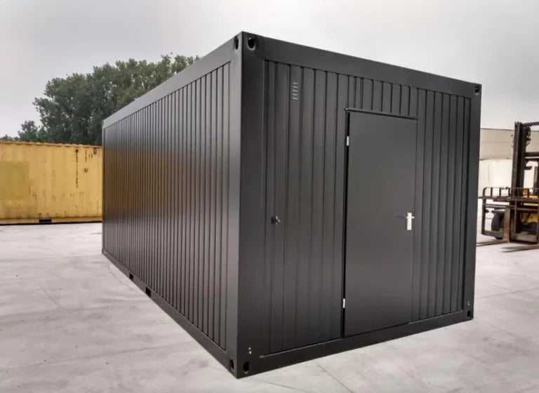Schwarzes 6x3 Containerbüro mit technischer Inspektion (inkl. MwSt.)