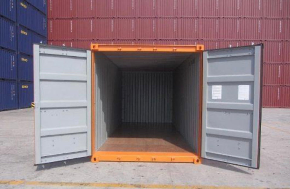 ORANGEFARBENER 20-FUSS-VERSANDCONTAINER – NEU