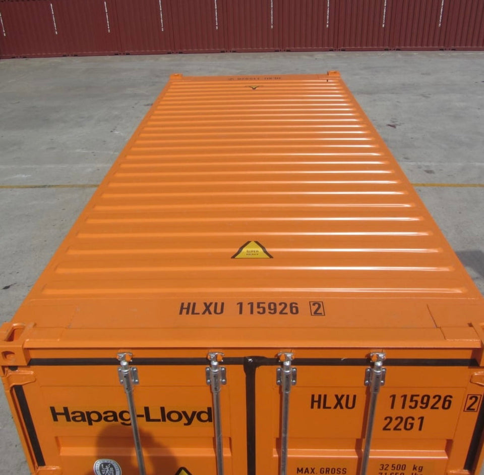 ORANGEFARBENER 20-FUSS-VERSANDCONTAINER – NEU