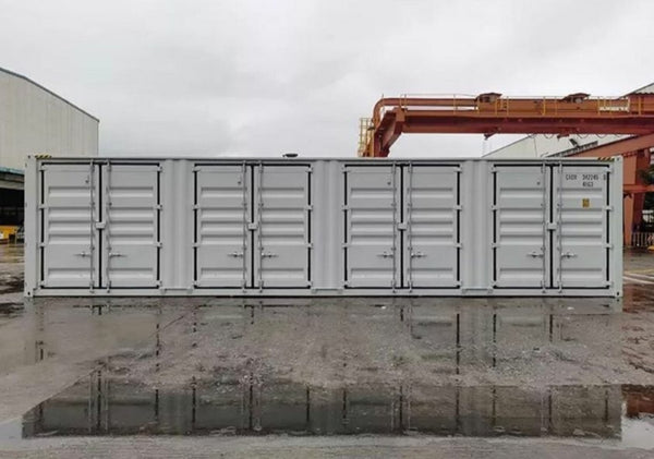 40-Fuß-HC-Überseecontainer, 12 m, weiß, mit Seitenöffnung
