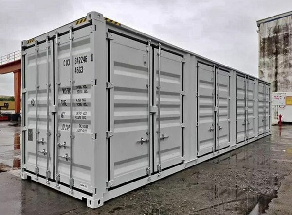 40-Fuß-HC-Überseecontainer, 12 m, weiß, mit Seitenöffnung