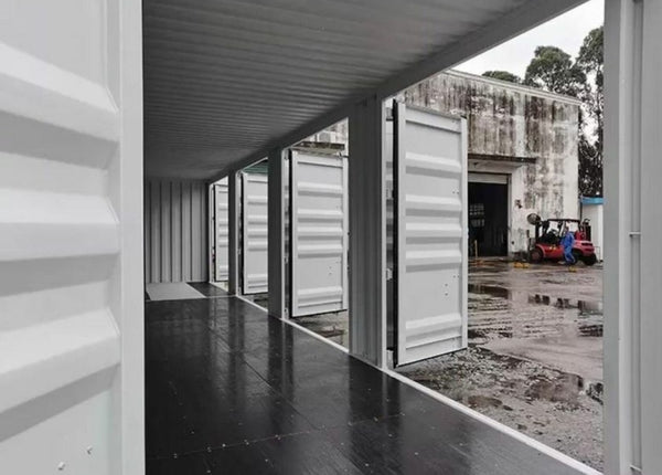 40-Fuß-HC-Überseecontainer, 12 m, weiß, mit Seitenöffnung